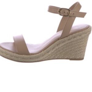 Stuart Weitzman Beige Wedge Sandals